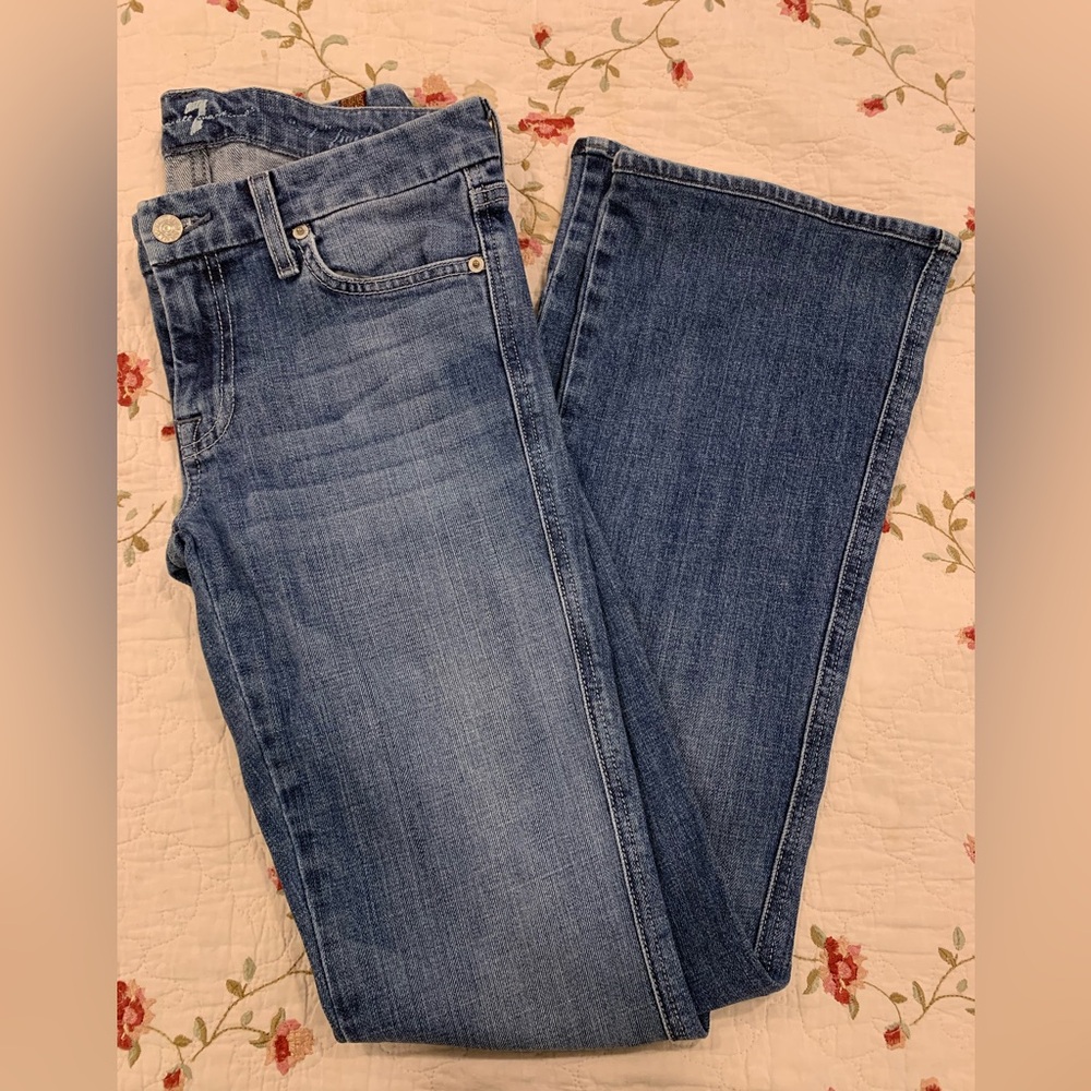 7 For All Mankind Medium Wash Flare Jeans A POCKET